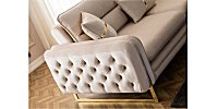 Little Prince elegant 3 seater sofa with golden ornaments arm-side view